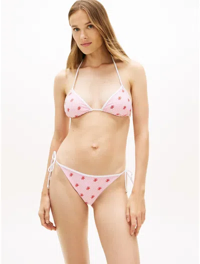 Tommy Hilfiger Allover Script Monogram Bikini Bottom In Pink