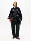 Tommy Hilfiger Allover Stripe Cape In Black