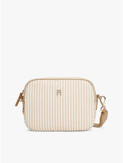 Tommy Hilfiger Allover Stripe Crossbody Bag In Safari Canvas Stripe