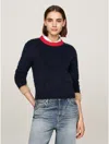 Tommy Hilfiger Alpaca And Wool Blend Crewneck Sweater In Navy