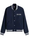 Tommy Hilfiger Monotype Flag Box Logo Varsity Jacket In Blue