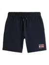 Tommy Hilfiger Logo-embroidered Drawstring Shorts In Blue