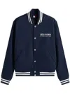 Tommy Hilfiger Monotype Flag Box Logo Varsity Jacket In Blue
