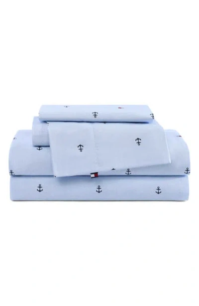 TOMMY HILFIGER TOMMY HILFIGER ANCHOR & FLAG COTTON PERCALE SHEET SET