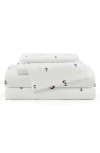 Tommy Hilfiger Printed 200-thread Count Cotton Percale 4-pc. Sheet Set, Queen In White