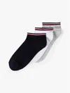 Tommy Hilfiger Ankle Sock 3pk In Grey Heather/multi