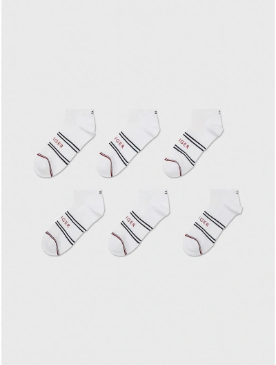Tommy Hilfiger Ankle Sock 6 In Lucent White/multi
