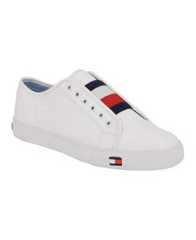 Tommy Hilfiger Logo Patch Slip-on Sneakers In White