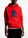 Tommy Hilfiger Applique-detail Hooded Sweatshirt In Red