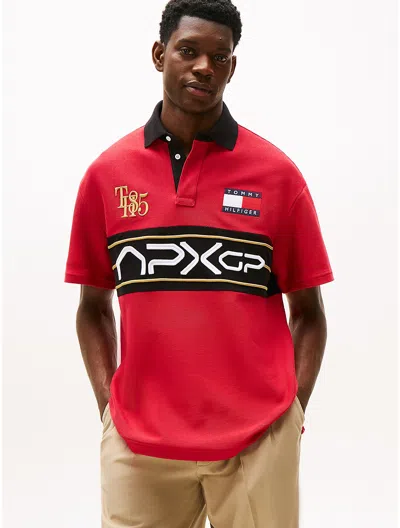 Tommy Hilfiger Apxgp Collection Graphic Logo Polo In Multi