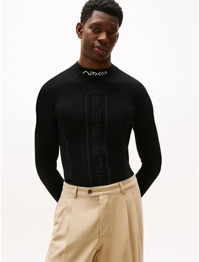 Tommy Hilfiger Apxgp Collection Mockneck Sweater In Black