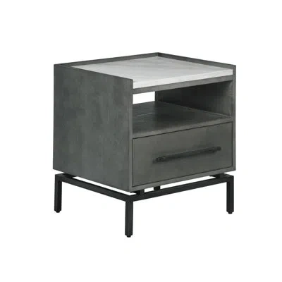 Tommy Hilfiger Ascher Modern Living Room End Table With 1 -drawer In Gray