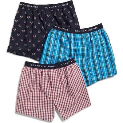 Tommy Hilfiger Assorted Pack Of 3 Cotton Boxers In Julep