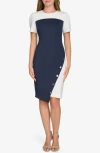 Tommy Hilfiger Asymmetric Scuba Sheath Dress