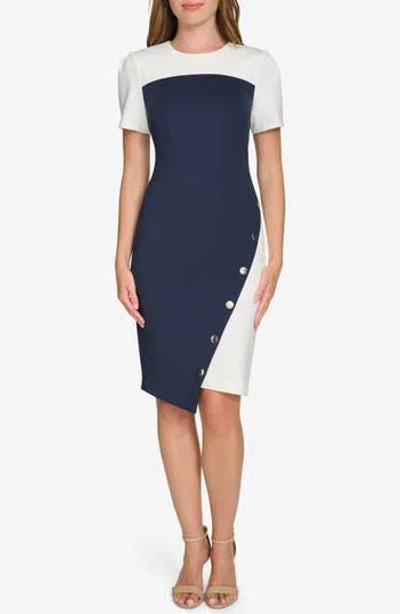 Tommy Hilfiger Asymmetric Scuba Sheath Dress