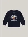 Tommy Hilfiger Babies' Flocked Captain Logo T In Navy