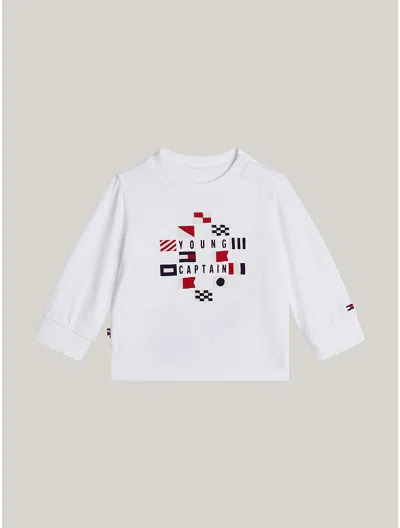 Tommy Hilfiger Babies' Flocked Captain Logo T In White