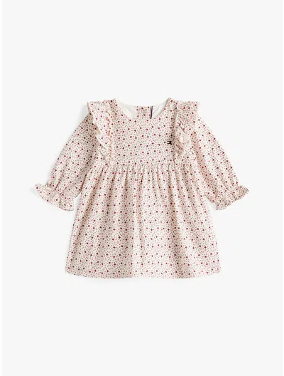 Tommy Hilfiger Babies' Floral Print Ruffle Dress In Multi
