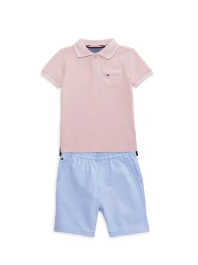 Tommy Hilfiger Baby Boy's 2-piece Logo Polo & Shorts In Red Multi