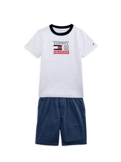 Tommy Hilfiger Baby Boy's 2-piece Logo Tee & Shorts Set In White