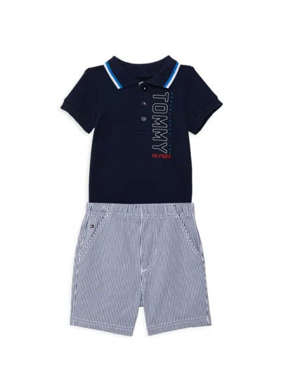 Tommy Hilfiger Baby Boy's 2-piece Polo Bodysuit & Shorts Set In Neutral