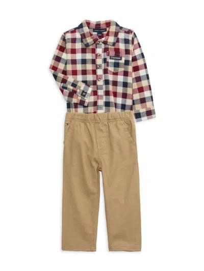 Tommy Hilfiger Baby Boy's 2-piece Bodysuit & Pants Set In Beige Multi