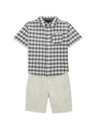 Tommy Hilfiger Baby Boy's 2-piece Shirt & Shorts Set In Black