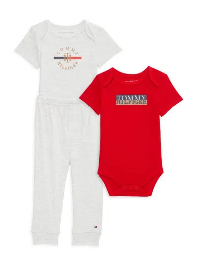Tommy Hilfiger Baby Boy's 3-piece Bodysuit & Pants Set In Red