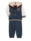 Tommy Hilfiger Baby Boy's 3-piece Bodysuit, Hoodie & Joggers Set In Navy Multi