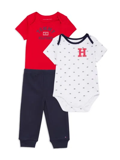 Tommy Hilfiger Baby Boy's 3-piece Logo Bodysuit & Pants Set In Multi