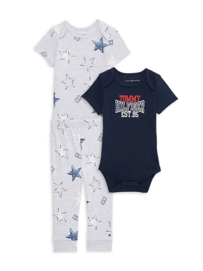 Tommy Hilfiger Baby Boy's 3-piece Star Bodysuits & Pants Set In Blue