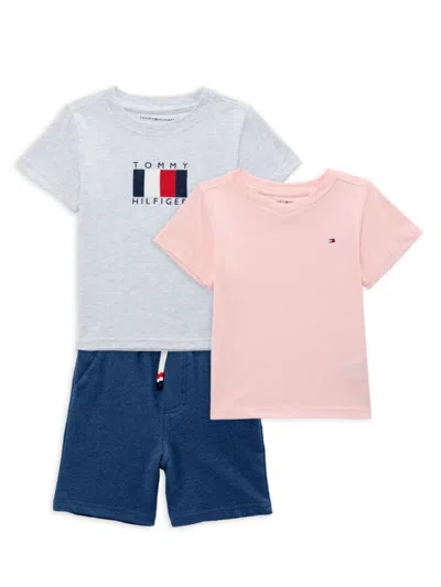 Tommy Hilfiger Baby Boy's 3-piece Tees & Shorts Set In Blue Multi