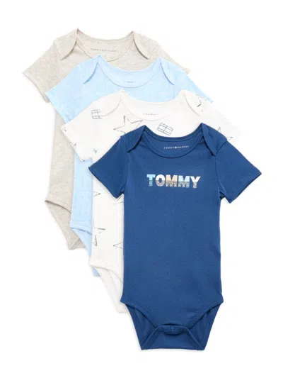Tommy Hilfiger Baby Boy's 4-piece Bodysuit Set In Blue