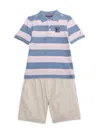 Tommy Hilfiger Baby Boy's & Little Boy's 3-piece Logo T-shirt & Shorts Set In Blue Pink Tan