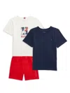 Tommy Hilfiger Baby Boy's & Little Boy's 3-piece T-shirts & Shorts Set In Navy Multi