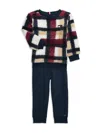 Tommy Hilfiger Baby Boy's & Little Boy's Faux Shearling Sweater & Solid Joggers Set In Red Multi