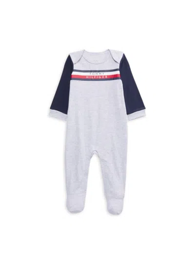 Tommy Hilfiger Baby Boy's Logo Footie In Grey Multi