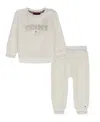 Tommy Hilfiger Baby Boys 2-piece Crewneck Top And Joggers Set In White