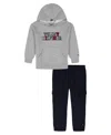 Tommy Hilfiger Baby Boys 2-piece Multi Logo Fleece Hoodie And Joggers Set In Multi