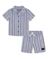 Tommy Hilfiger Baby Boys 2-piece Striped Gauze Cabana Shirt And Shorts Set