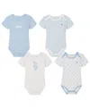 Tommy Hilfiger Baby Boys 4-pack Short Sleeve Bodysuits In Blue