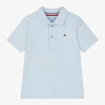 Tommy Hilfiger Baby Boys Blue Embroidered Cotton Polo Shirt
