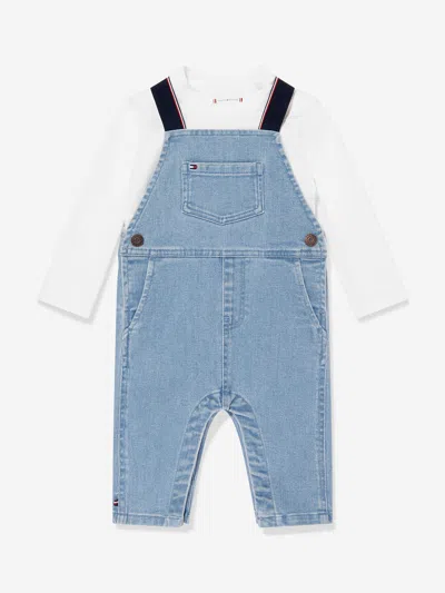 Tommy Hilfiger Baby Boys Denim Dungaree Set In Blue