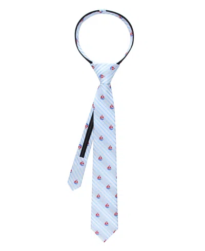 Tommy Hilfiger Baby Boys' Harbor Sailboat Stripe Pre-tied Zipper Tie In Blue