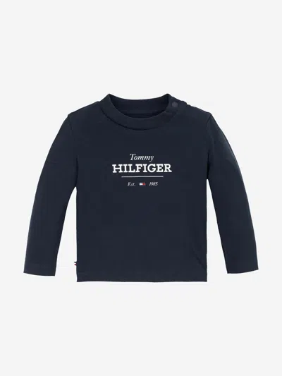 Tommy Hilfiger Kids'  Baby Boys Monotype 1985 Long Sleeve T-shirt In Blue