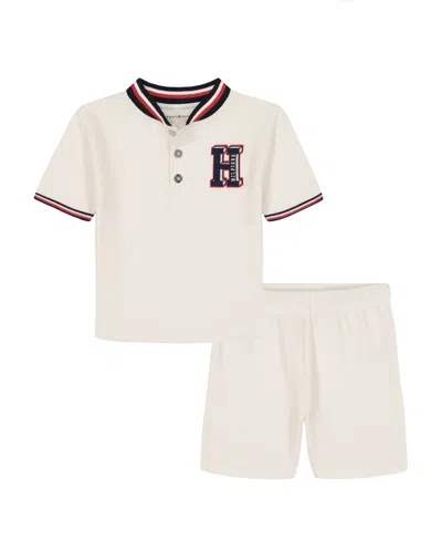Tommy Hilfiger Baby Boys' Pique Baseball T-shirt And Shorts, 2-piece Set In Neutral