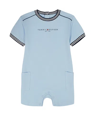 Tommy Hilfiger Baby Boys' Pique Knit Shorts Romper In Blue