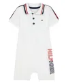 Tommy Hilfiger Baby Boys Pique Short Sleeve Signature Polo Bodysuit In Bright White