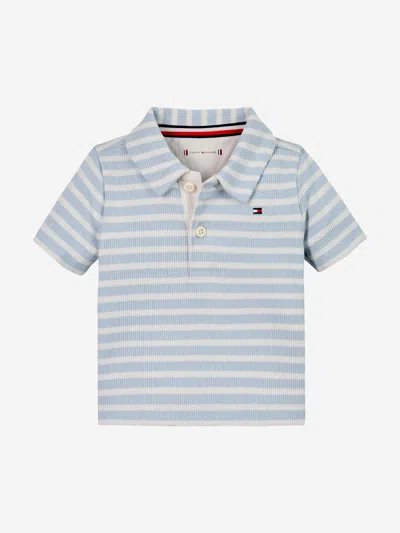 Tommy Hilfiger Baby Boys Rib Stripe Polo Shirt In Blue