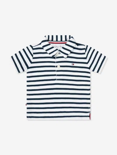 Tommy Hilfiger Kids'  Baby Boys Rib Stripe Polo Shirt In Blue